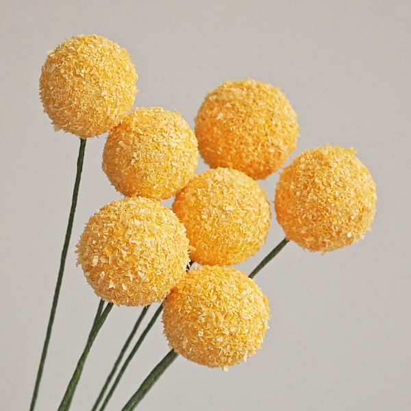 Billy Balls (Craspedia): Handmade Crepe Paper Flowers