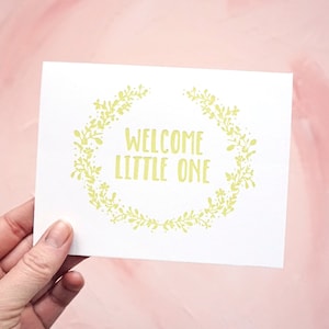 Bienvenido Little One Sweet Pregnancy/New Baby Letterpress Card