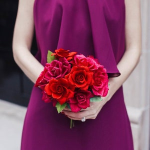 Romántico Mixto Rosas Crepe Flor Bouquet para boda, aniversario, cumpleaños, San Valentín imagen 1