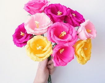 Lisianthus: Handmade Crepe Paper Flower