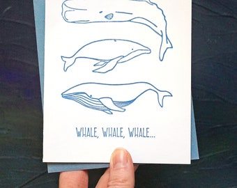 Whale, whale, whale funny Letterpress Card