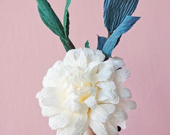 Wedding/Special Event Corsage or Boutonniere: Handmade Crepe Paper Mum Flower