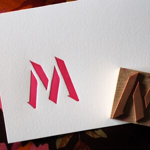 Custom shadow monogram letterpress stationery image 4