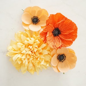 Yellow and Orange Paper Floral Styling Kit: Photography props, props for flat lays, professional photographer, wedding kit image 6