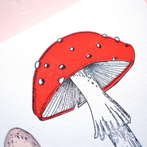 Thank you so mush Mushroom Illustration Letterpress Thank You Card image 4