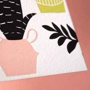 House Plant Silhouettes Letterpress Cardany occasion, thinking of you, birthday, thank you card image 4