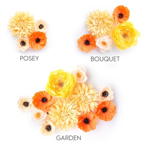 Yellow and Orange Paper Floral Styling Kit: Photography props, props for flat lays, professional photographer, wedding kit image 10