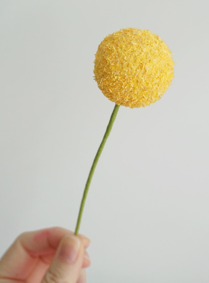 Billy Balls (Craspedia): Handmade Crepe Paper Flowers image 3