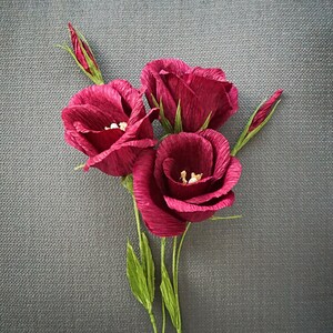 Lisianthus: Handmade Crepe Paper Flower image 5