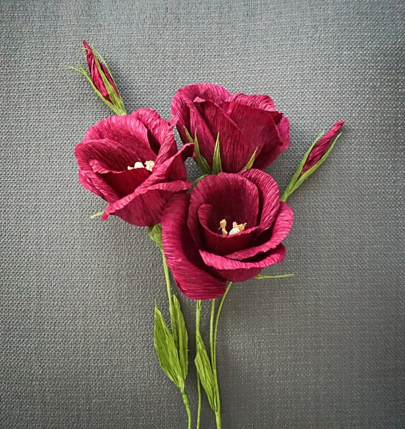 Lisianthus: Handmade Crepe Paper Flower image 5