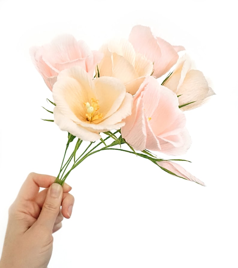 Lisianthus: Handmade Crepe Paper Flower image 7