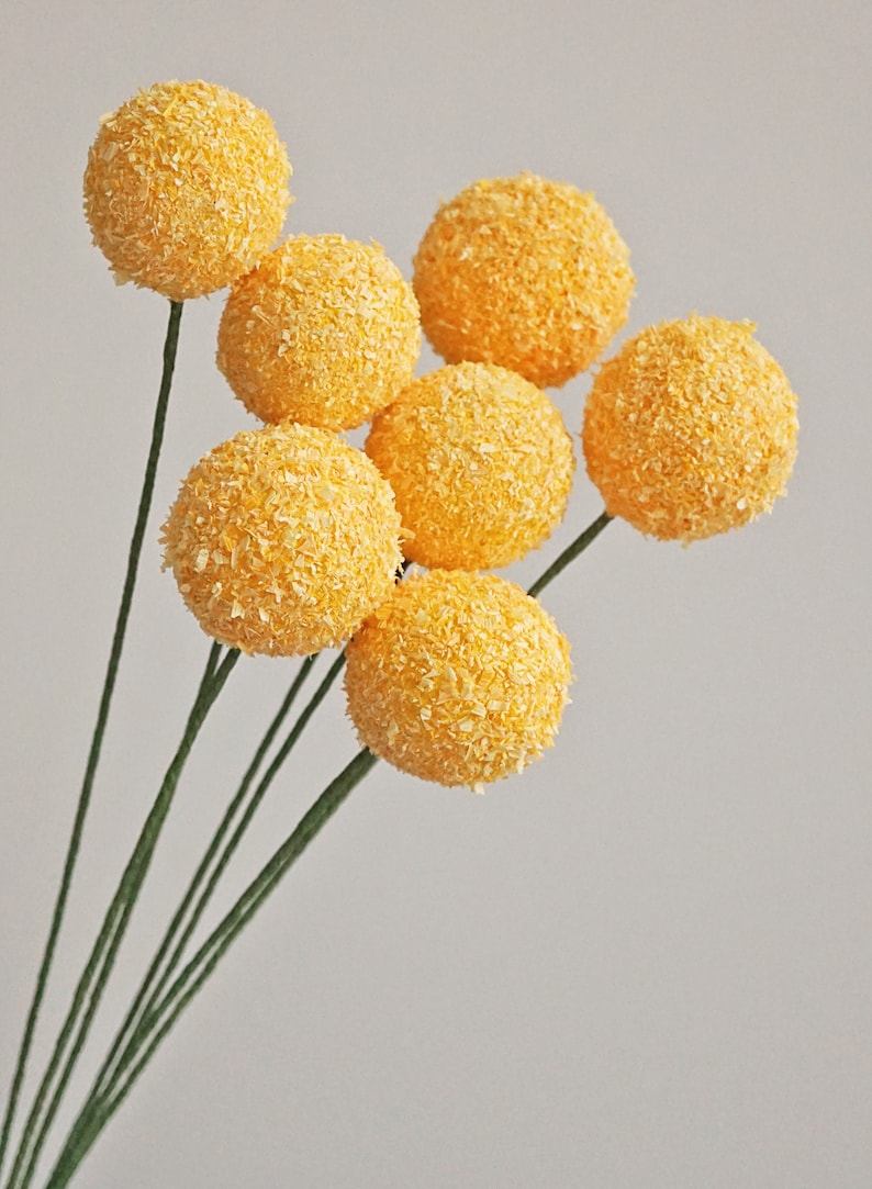 Billy Balls (Craspedia): Handmade Crepe Paper Flowers image 1