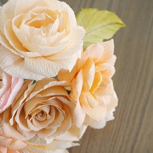 Romantic Mixed Roses Crepe Paper Flower Bouquet for wedding, anniversary, birthday, Valentine's image 9