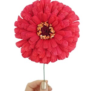 Summer Garden ZinniaHandmade Crepe Paper Flower image 5