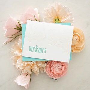 Mr. & Mrs. or Mrs/Mrs with Lace Design Letterpress Wedding or Engagement card