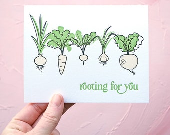 Rooting for You Letterpress Card