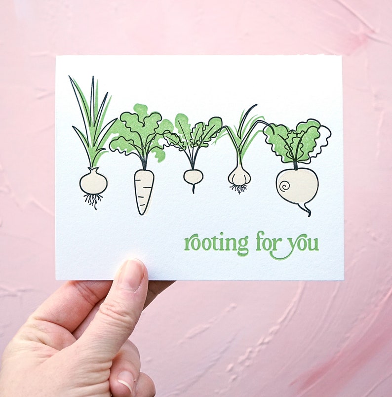 Rooting for You Letterpress Card image 1