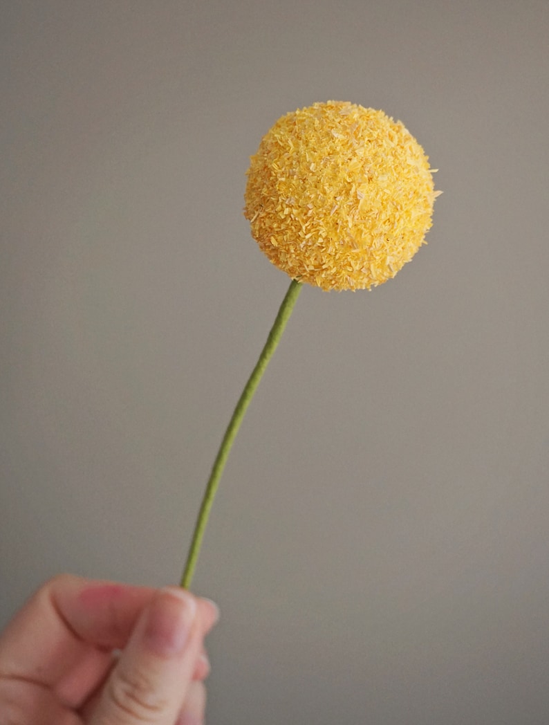 Billy Balls (Craspedia): Handmade Crepe Paper Flowers image 2