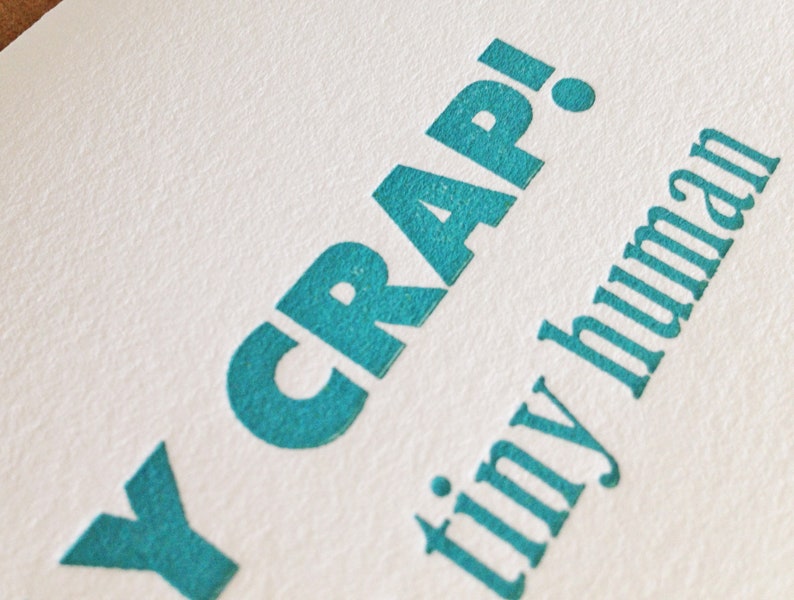 HOLY CRAP New Baby Letterpress Card | Etsy