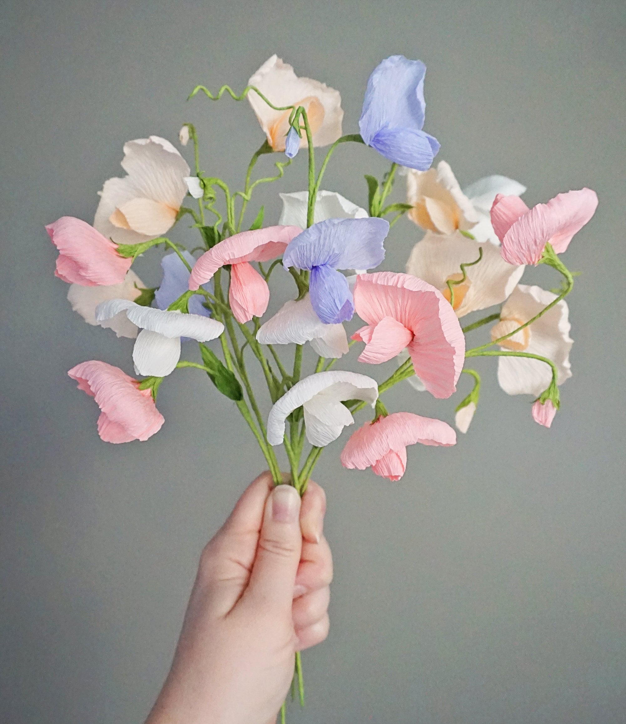 Sweet pea bouquet deals