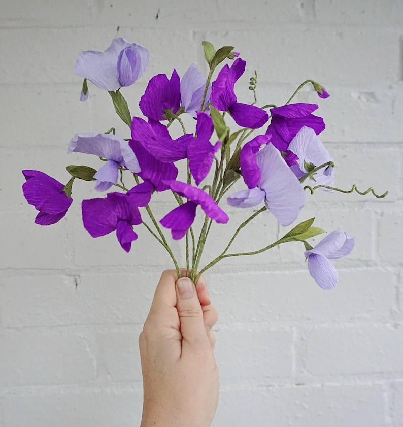 Sweet Pea Vine Handmade Crepe Paper Flowers Etsy Sweden