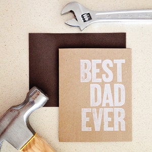 BEST DAD EVER letterpress note card image 1
