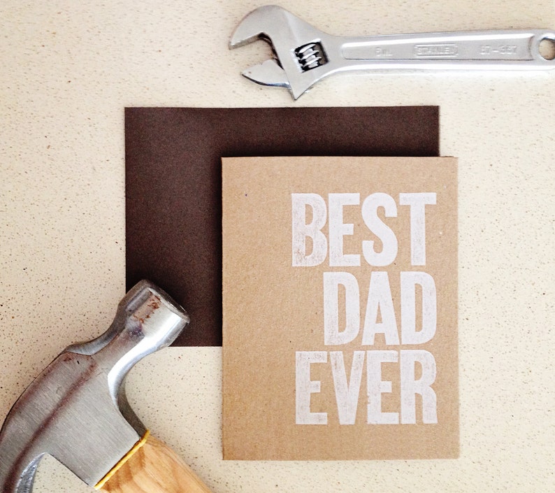 BEST DAD EVER letterpress note card image 1