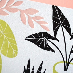 House Plant Silhouettes Letterpress Cardany occasion, thinking of you, birthday, thank you card image 3