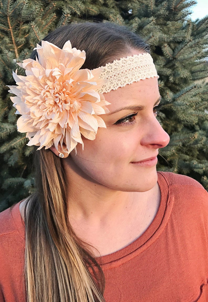 Custom Paper Flower Dahlia Headband image 6