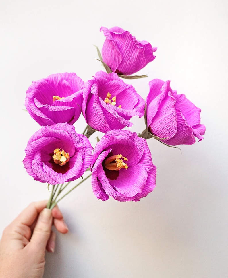 Lisianthus: Handmade Crepe Paper Flower image 8