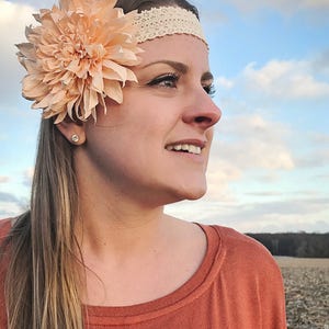 Custom Paper Flower Dahlia Headband image 4