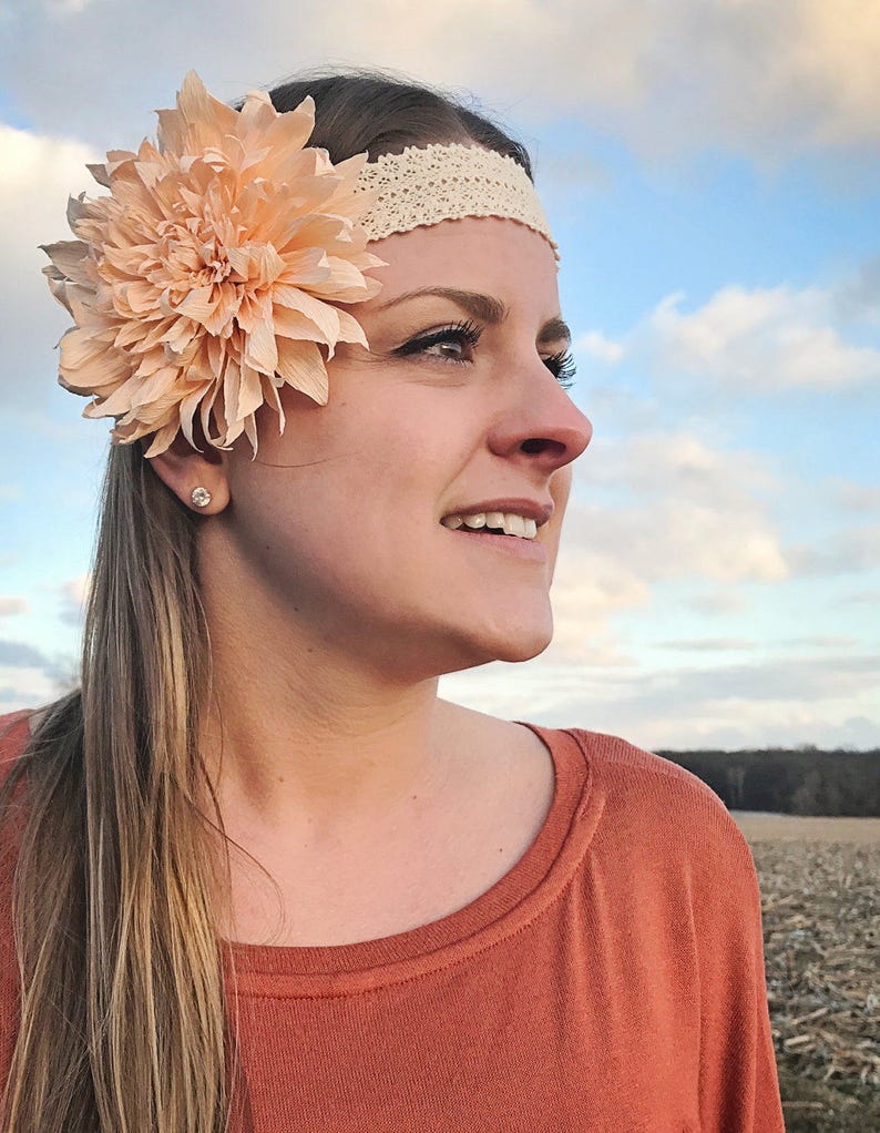 Custom Paper Flower Dahlia Headband image 4