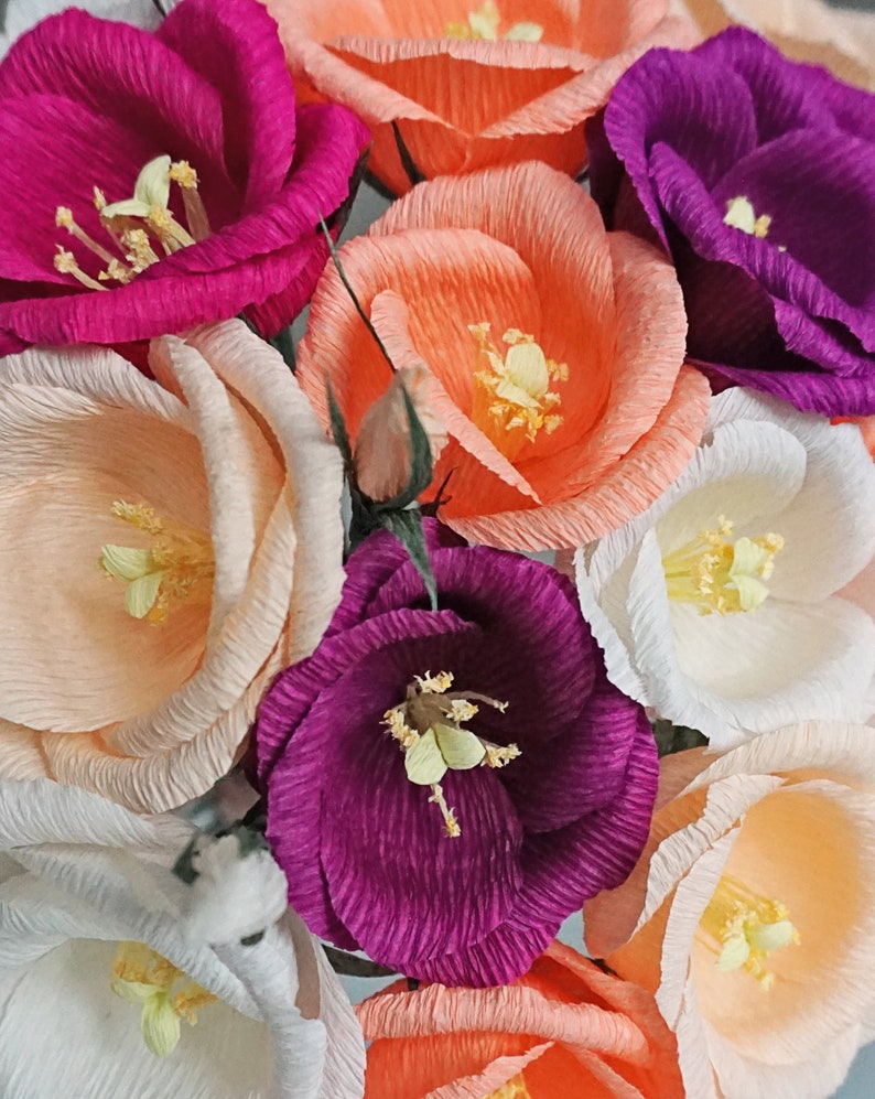 Lisianthus: Handmade Crepe Paper Flower image 2