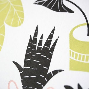 House Plant Silhouettes Letterpress Cardany occasion, thinking of you, birthday, thank you card image 2