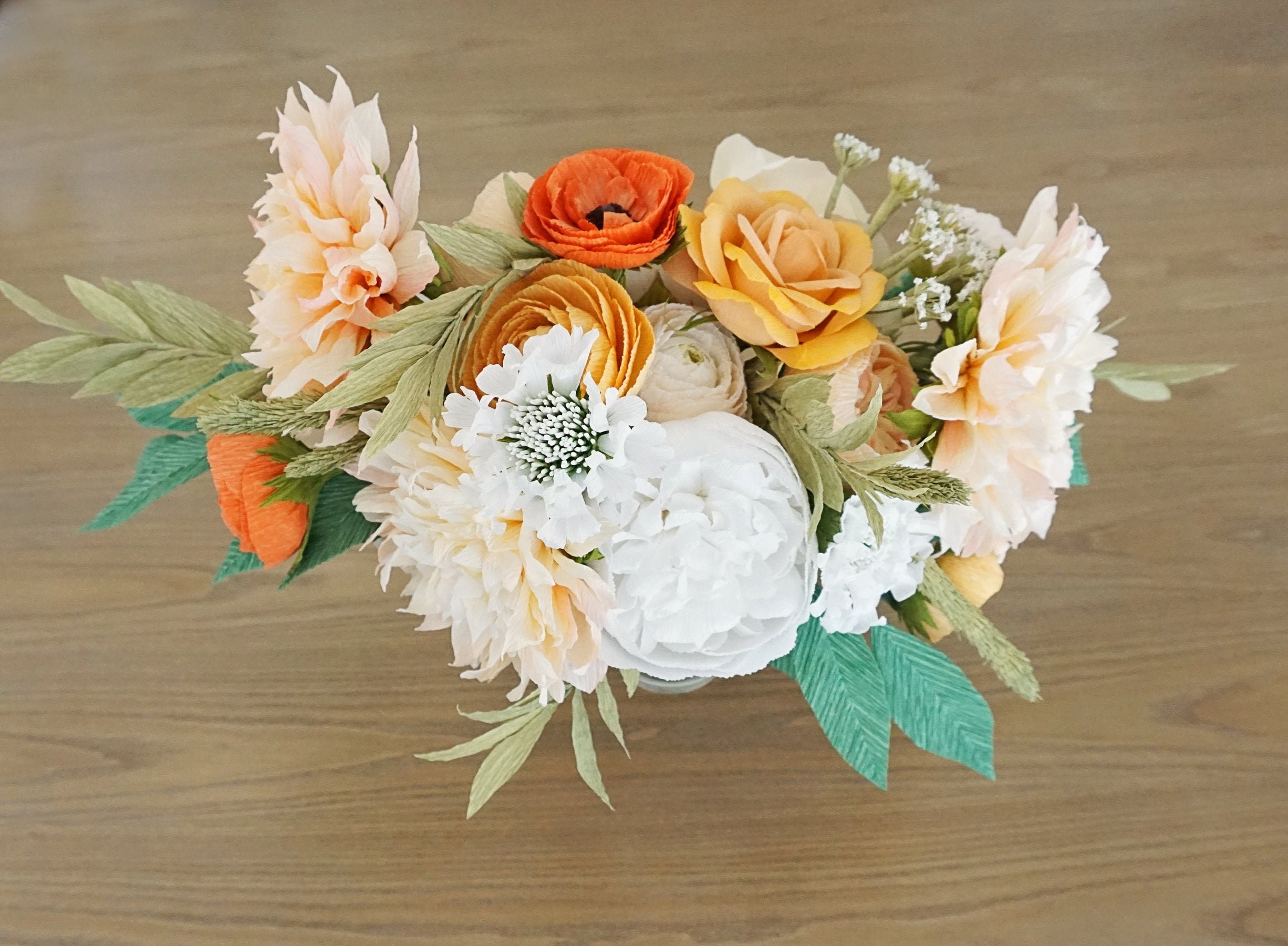 Wedding Bouquet re-created in paper: First Anniversary Present, Bride's Gift, Paper Anniversary, Keepsake