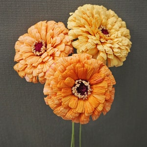 Summer Garden ZinniaHandmade Crepe Paper Flower image 7