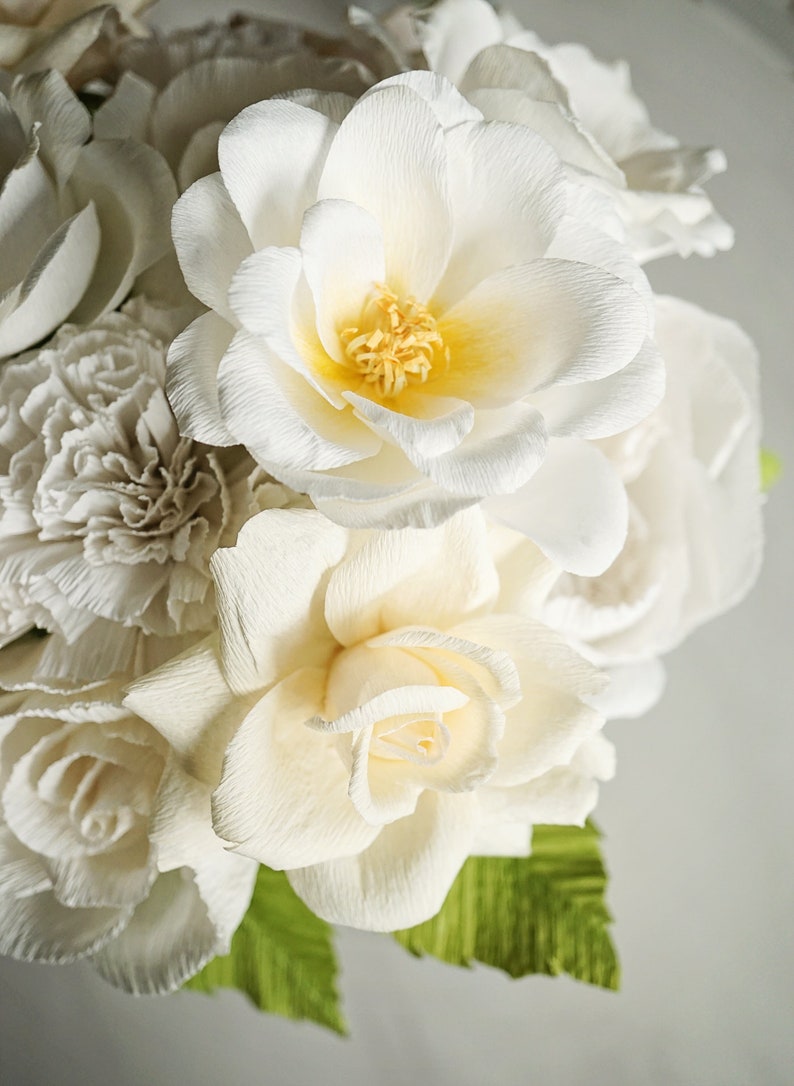 Romántico Mixto Rosas Crepe Flor Bouquet para boda, aniversario, cumpleaños, San Valentín imagen 8