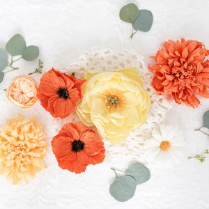 Yellow and Orange Paper Floral Styling Kit: Photography props, props for flat lays, professional photographer, wedding kit image 8