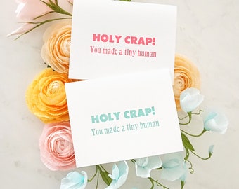 HOLY CRAP New Baby Letterpress Card