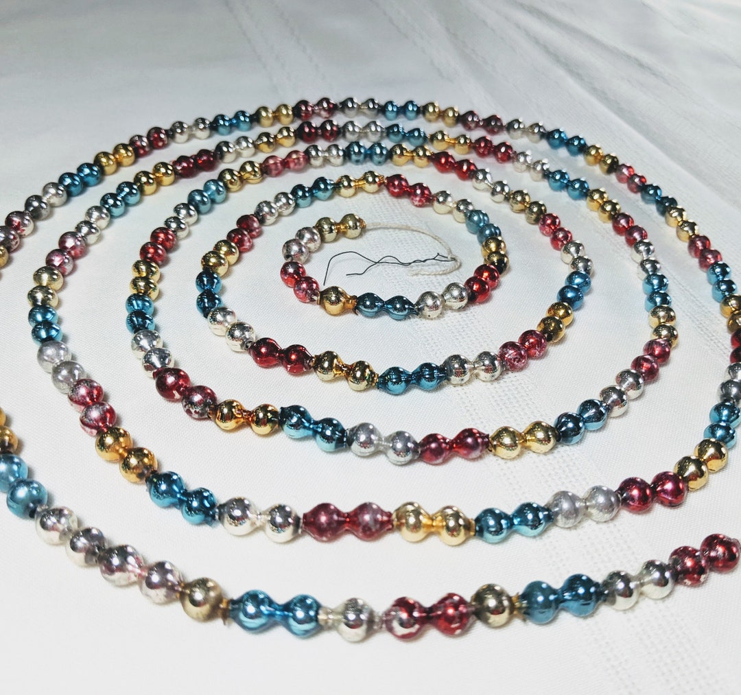 Vintage Mercury Glass Bead Garland for Your Christmas Tree 6 Etsy