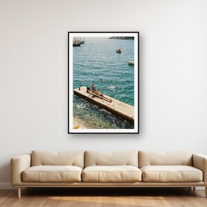 Vintage-Druck eines Ruderdocks | Ruderertraining in einer mediterranen Villa (Digitaler Download) Bild 1