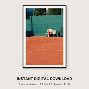 Doberman Tennis Print | Vintage Officer Courtside Photo (Digital Download) image 3