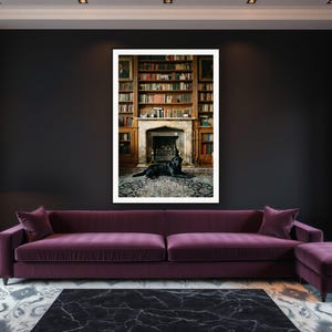 Black Labrador Wall Art art print framed in a luxury living room