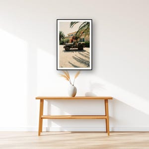 German Shepherd Wall Art art print displayed above an entry console table