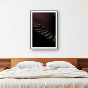 Black Panther Brass Staircase Print | Dark Luxury Animal Wall Art (Digital Download) image 2