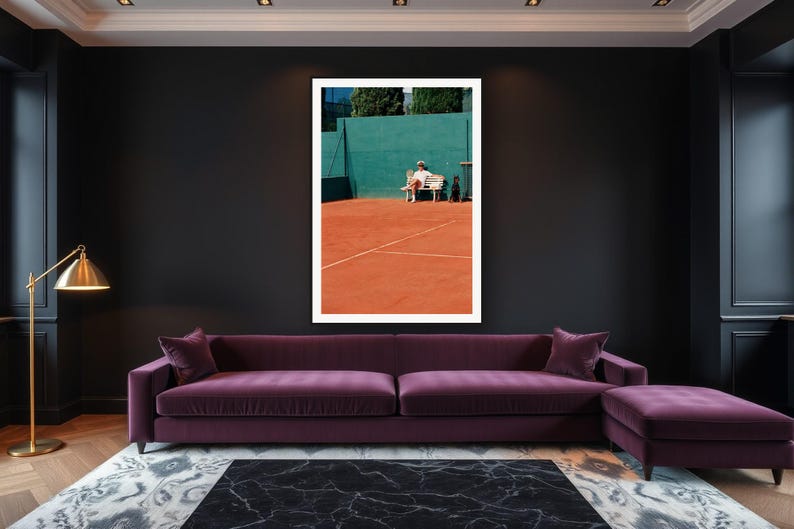 Doberman Wall Art art print framed in a luxury living room