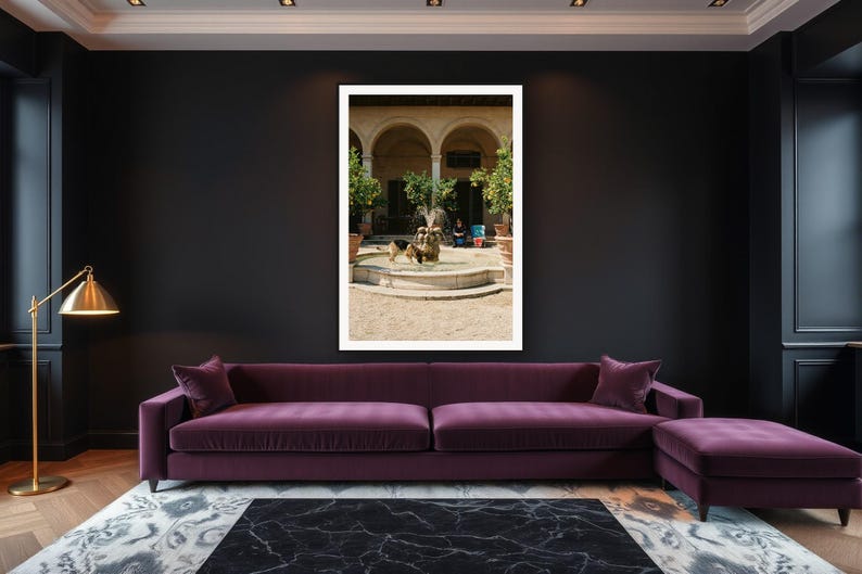 German Shepherd Wall Art art print framed in a luxury living room