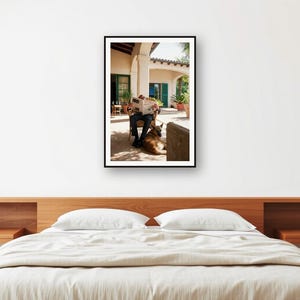 Estampado de perro pastor belga malinois / Foto vintage de una siesta en la terraza (descarga digital) imagen 2