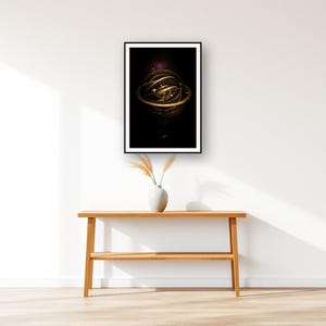 Celestial Wall Art art print displayed above an entry console table