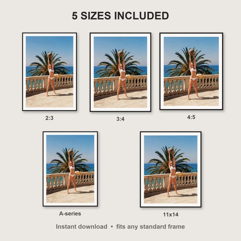 Medicine Ball Wall Art print size chart - 5 ratios included: 2:3, 3:4, 4:5, 11x14, ISO A